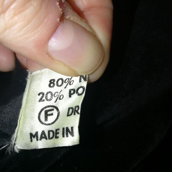 Vintage HOLT RENFREW 80 English Black Velvet & Silky Dots Cocktail Dress Medium - Picture 13 of 15